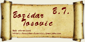 Božidar Tošović vizit kartica